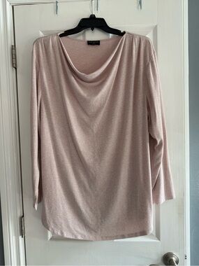 Lane Bryant Dusty Rose Cowl Neck Long-Sleeve Sweater